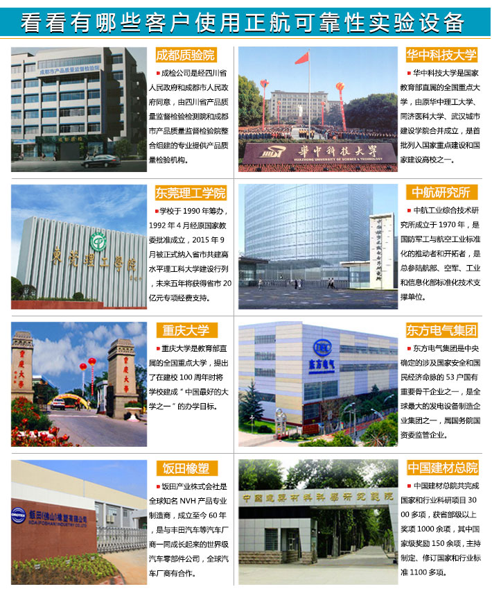 看看還有哪些用戶正在使用正航儀器高空低氣壓試驗(yàn)箱