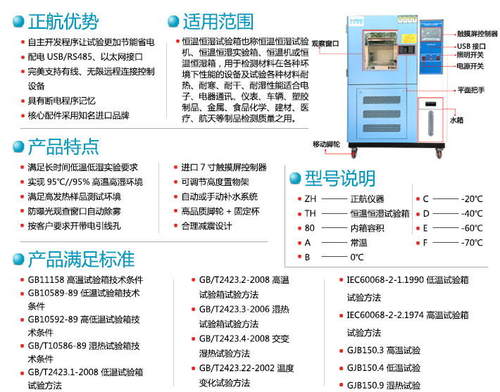 正航藍(lán)色烤漆恒溫恒濕試驗(yàn)箱優(yōu)勢(shì)說明